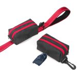 red leash with poop bag