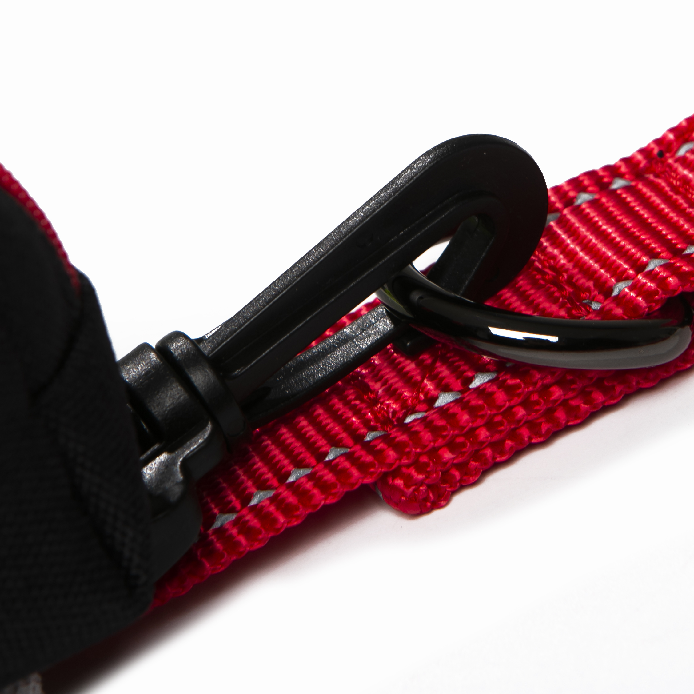 red leash with poop bag
